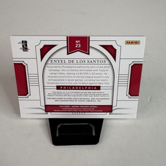 2019 National Treasures Material 24/99 Enyel de los Santos #23 Rookie Auto RC - Picture 2 of 4